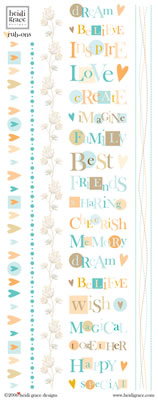 Heidi Grace - Meadow - Words & Borders Rub-ons  (sold in 3's)
